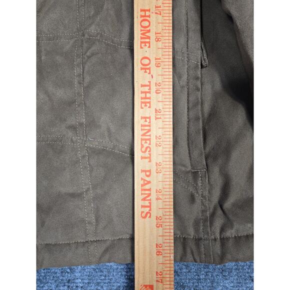 LL Bean Coat Womens Medium Khaki Jacket Goose Down Full Zip Quilted - Picture 6 of 9